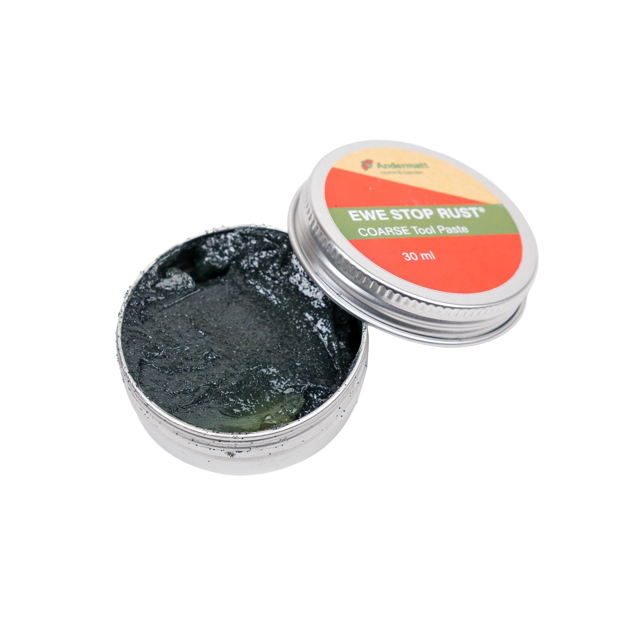 30 ml metal tin of Garden Tool Anti-Seize Grease with the lid open.