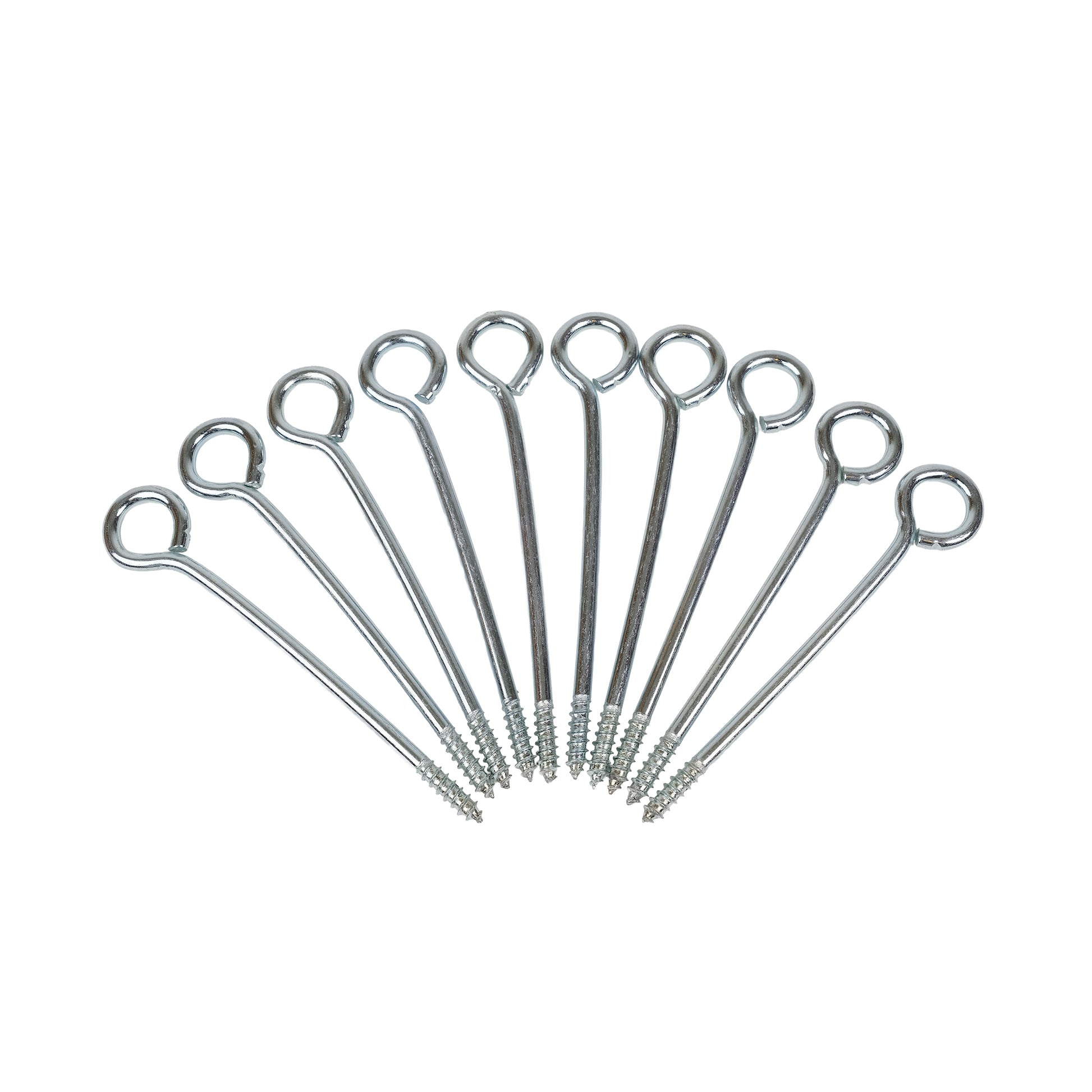 Ten 100mm screw vine eyes.