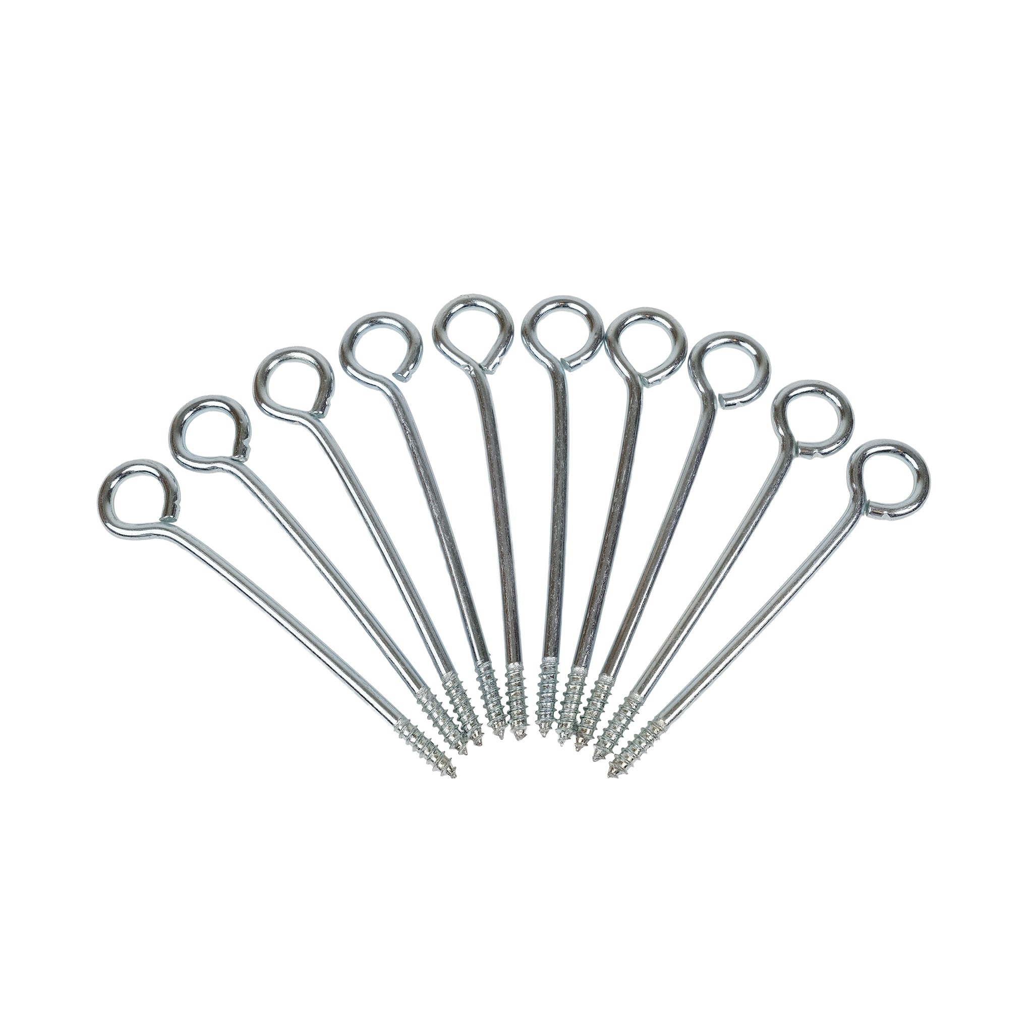 Ten 100mm screw vine eyes.