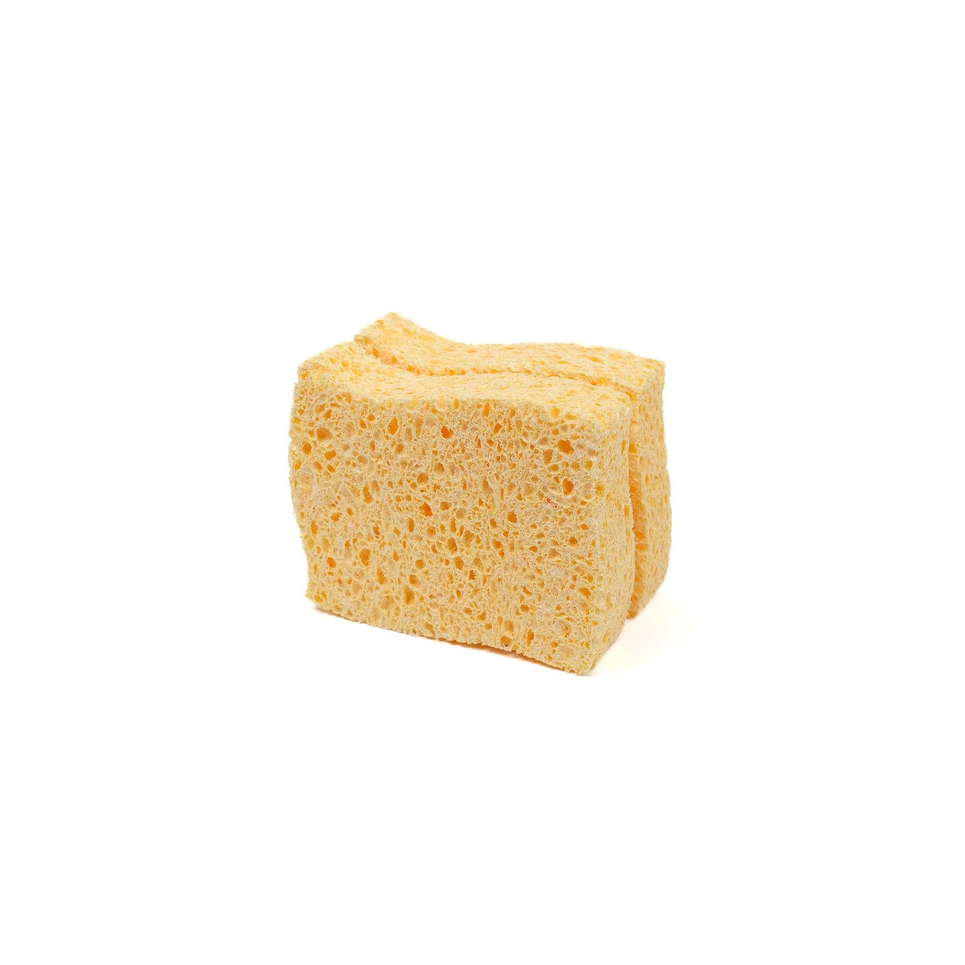 Two small compostable sponges made of natural materials.