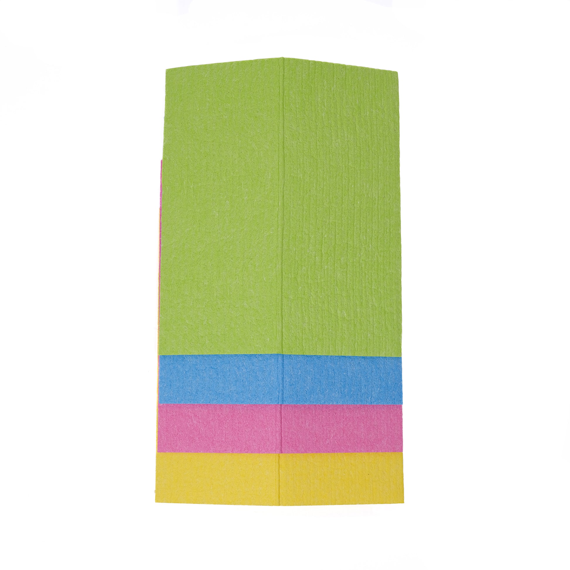 Pack of four plastic free compostable sponge cloths in a variety of colours.