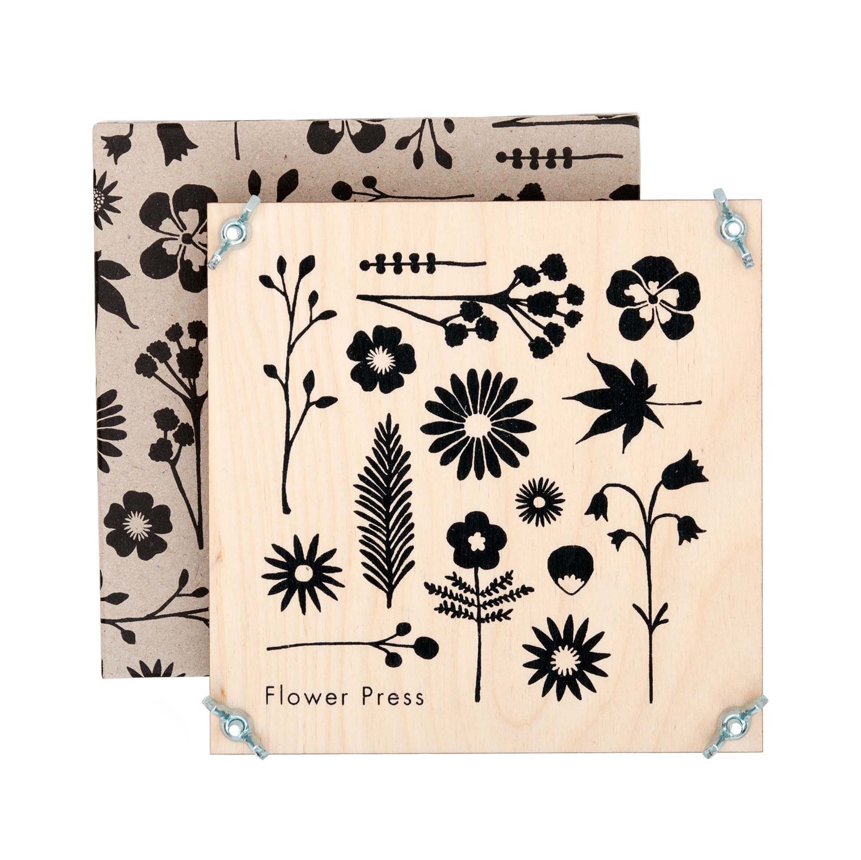 Floral Silhouette Design Flower Press with box.