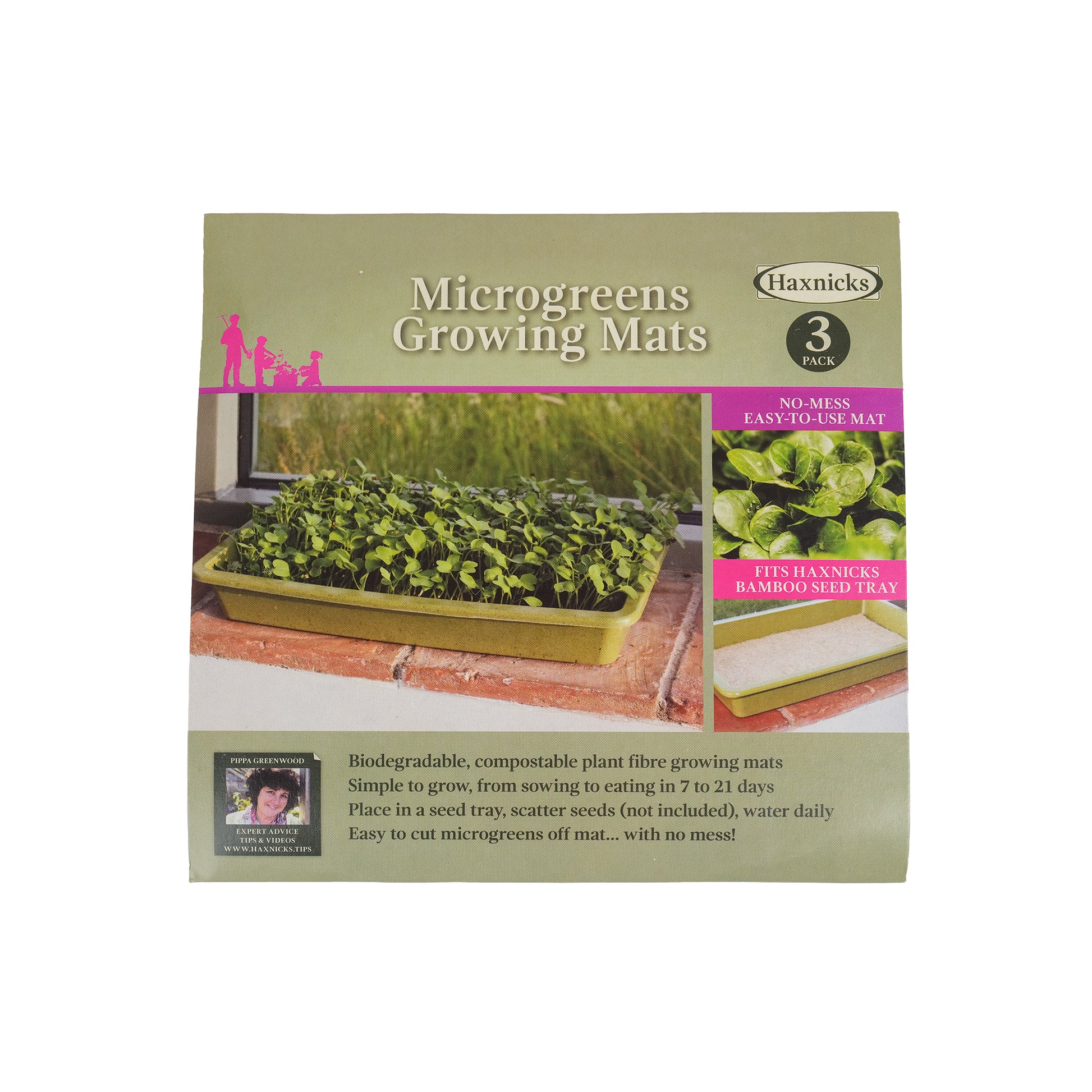 Hemp microgreens growing mats, pack of three.