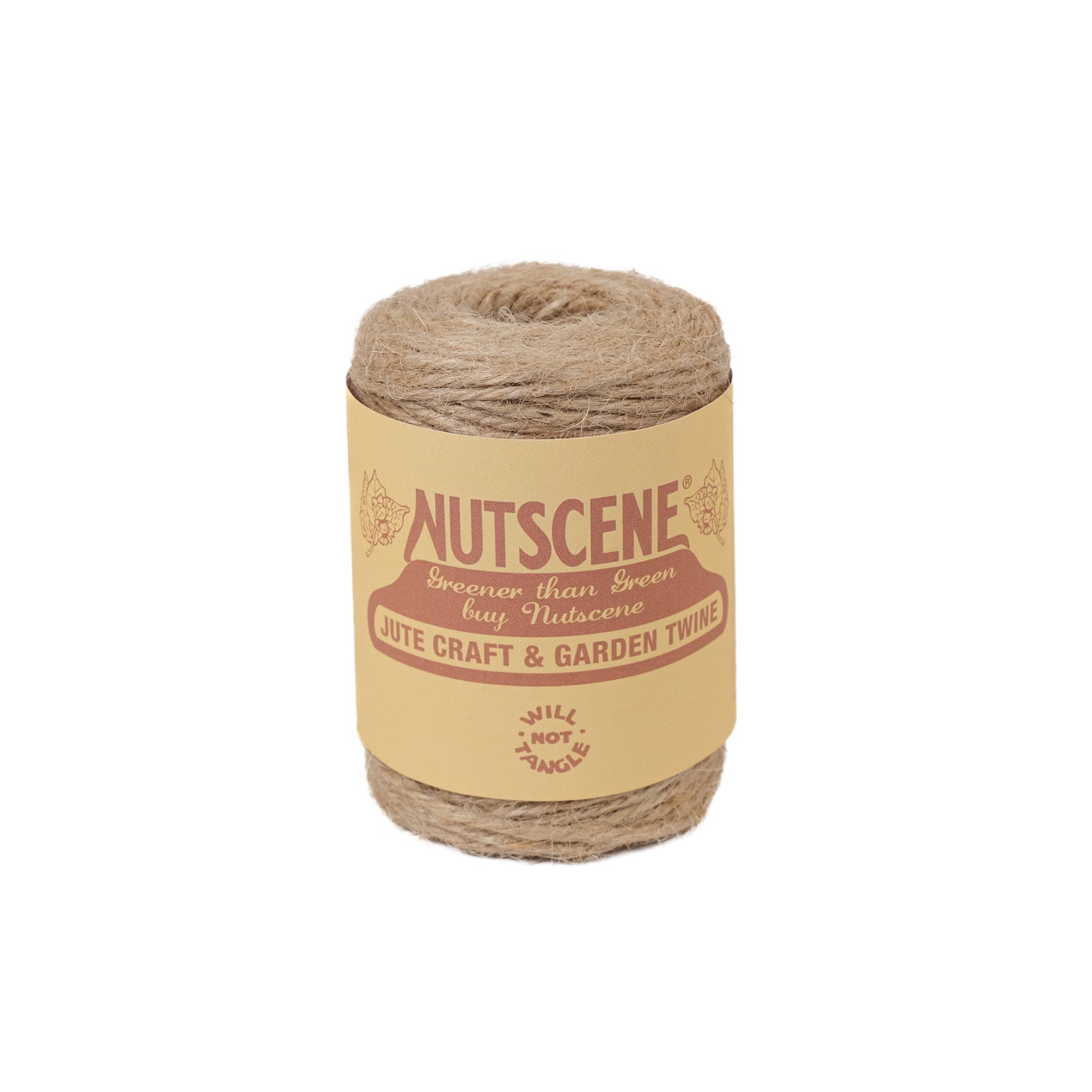 Spool of sixty metre jute garden twine from Nutscene in natural colour.