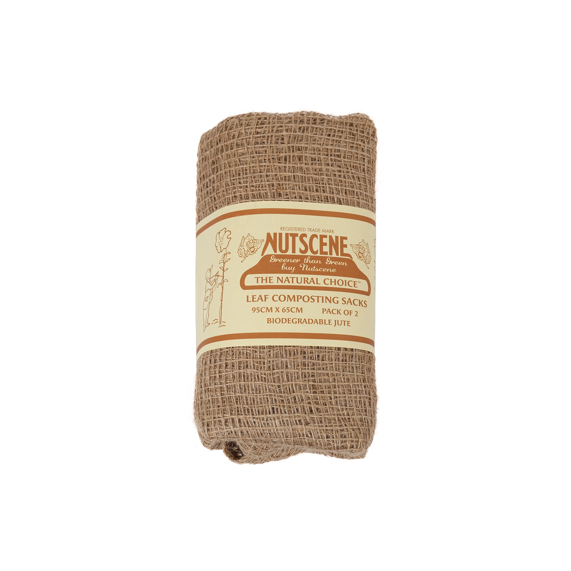 Pack of two jute leaf composting sacks. Use to make high quality mulch for your garden.