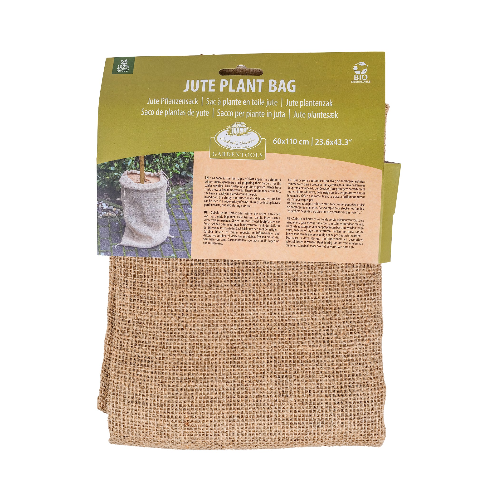 Large jute plant protection bag.