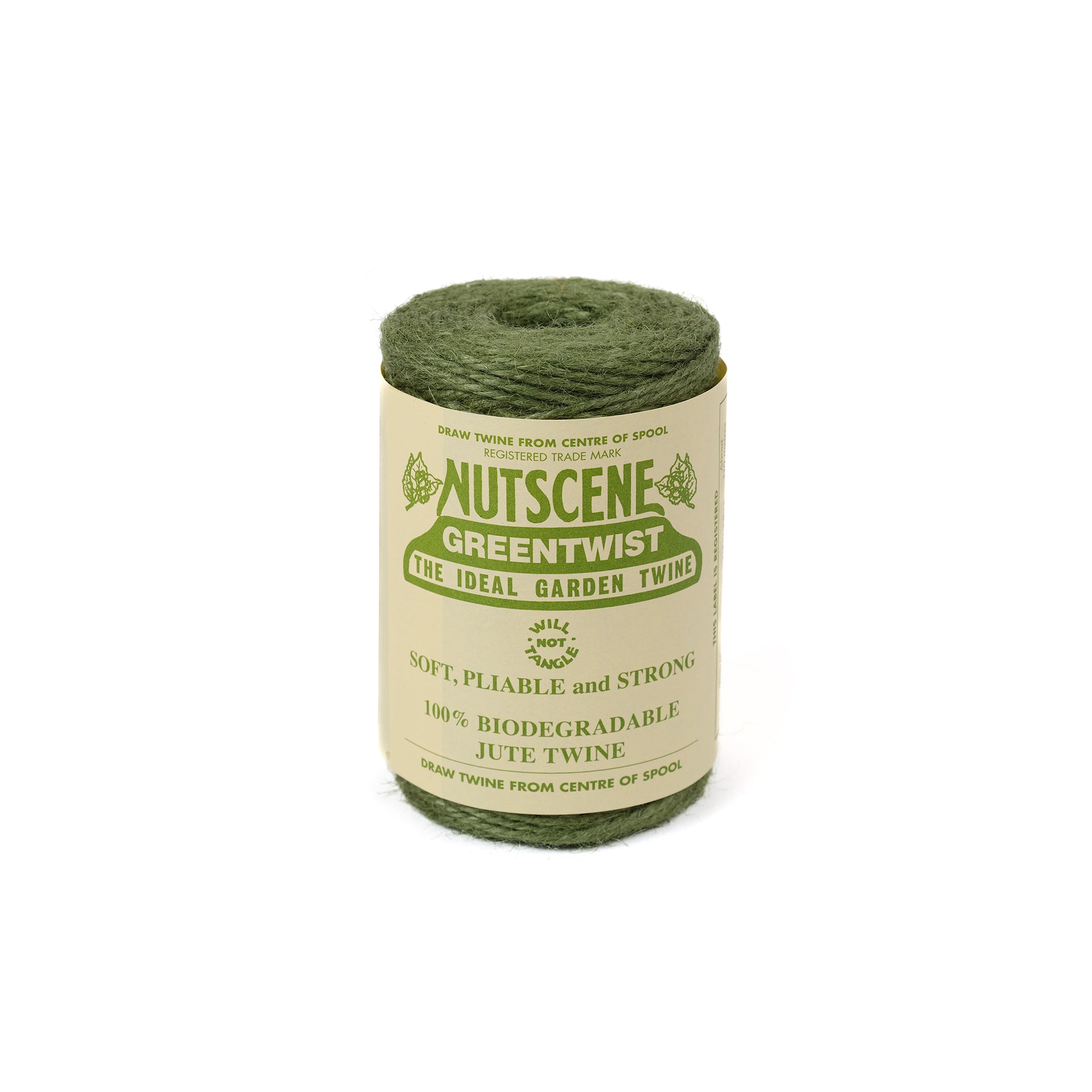 110 metre long jute garden twine from Nutscene in green.