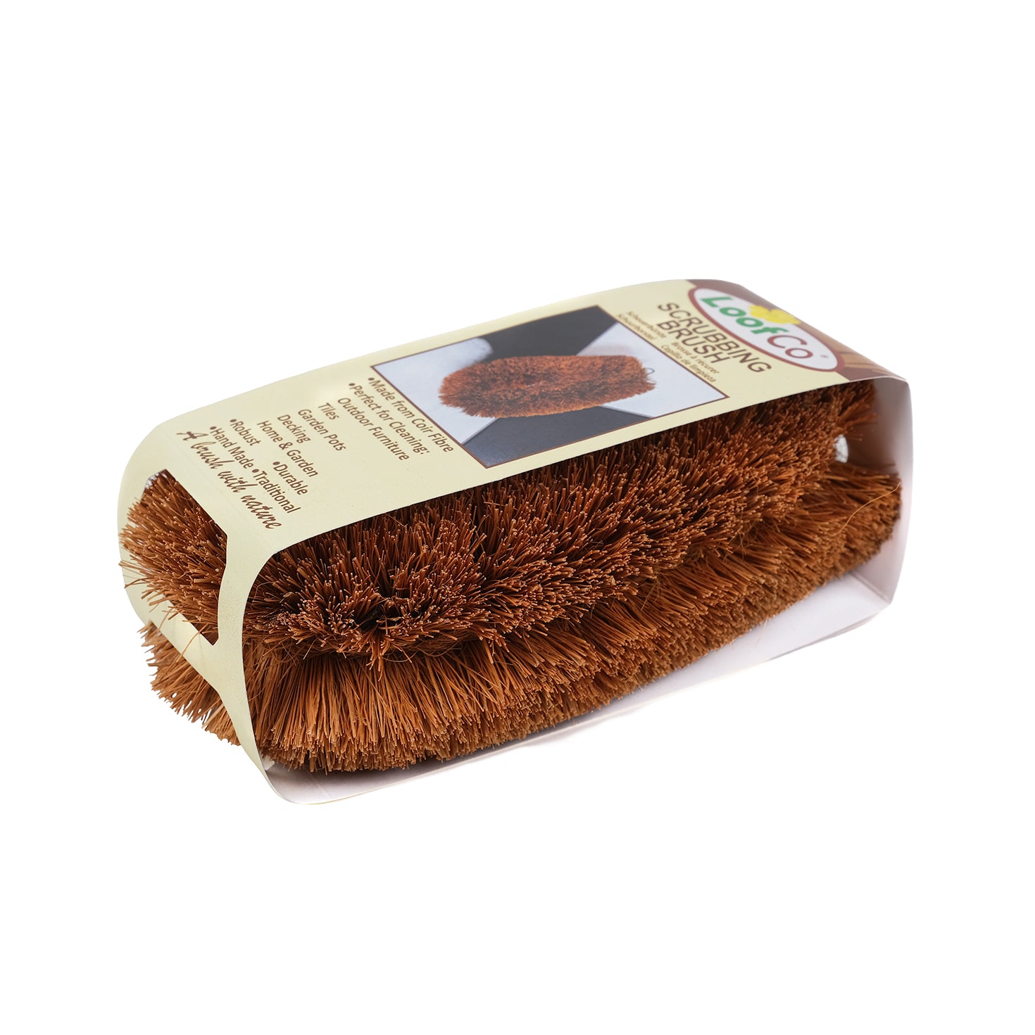 Coir Scrubbing Brush with packaging.