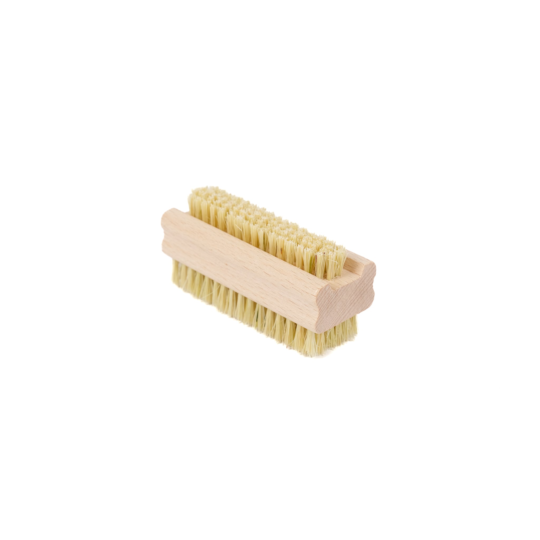 Plastic free FSC certified beechwood nail brush with plant based tampico fibre bristles.