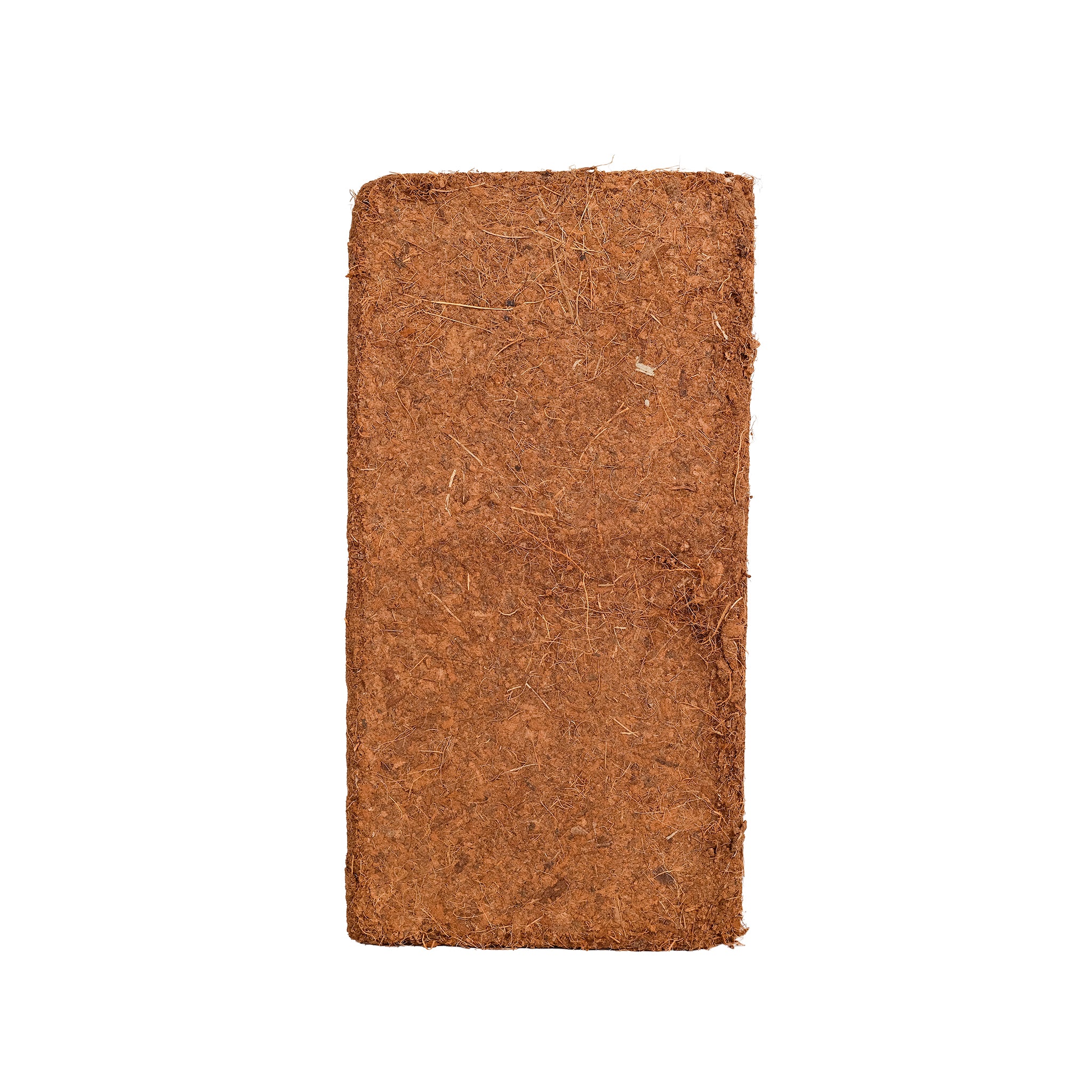 Block of brown, coir seed compost.