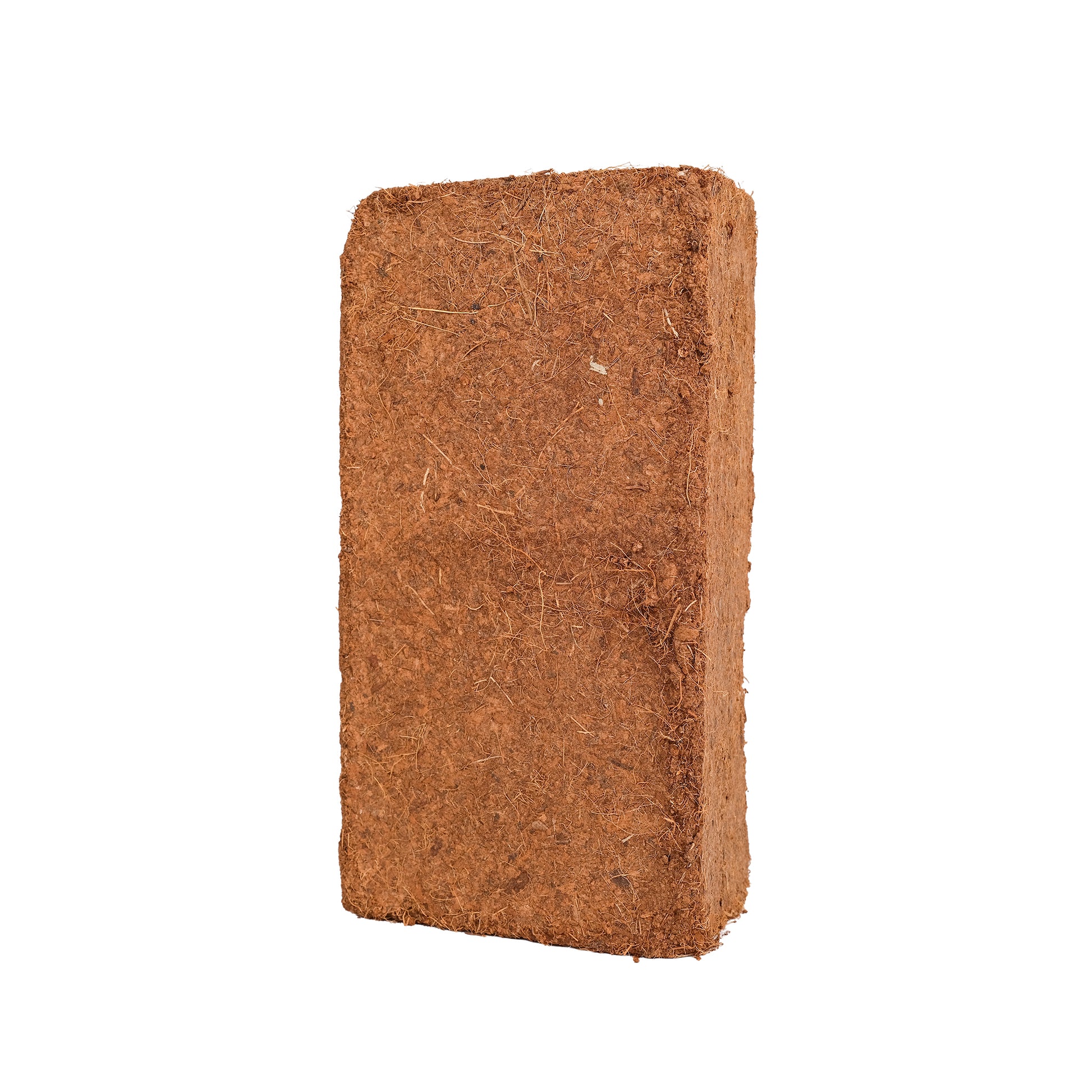 Block of brown, coir seed compost.