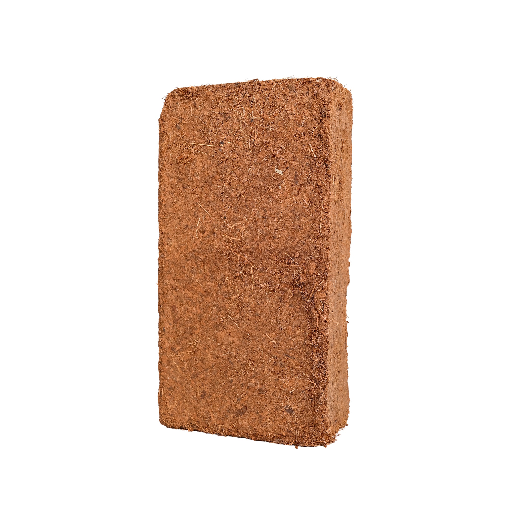 Block of brown, coir seed compost.