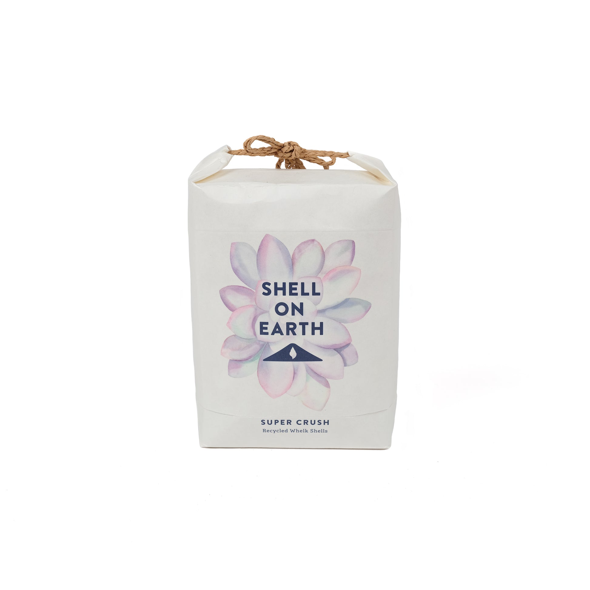 One kilogram mini bag of super crushed shells from Shell on Earth. Used for top dressing plants both indoors and outdoors.