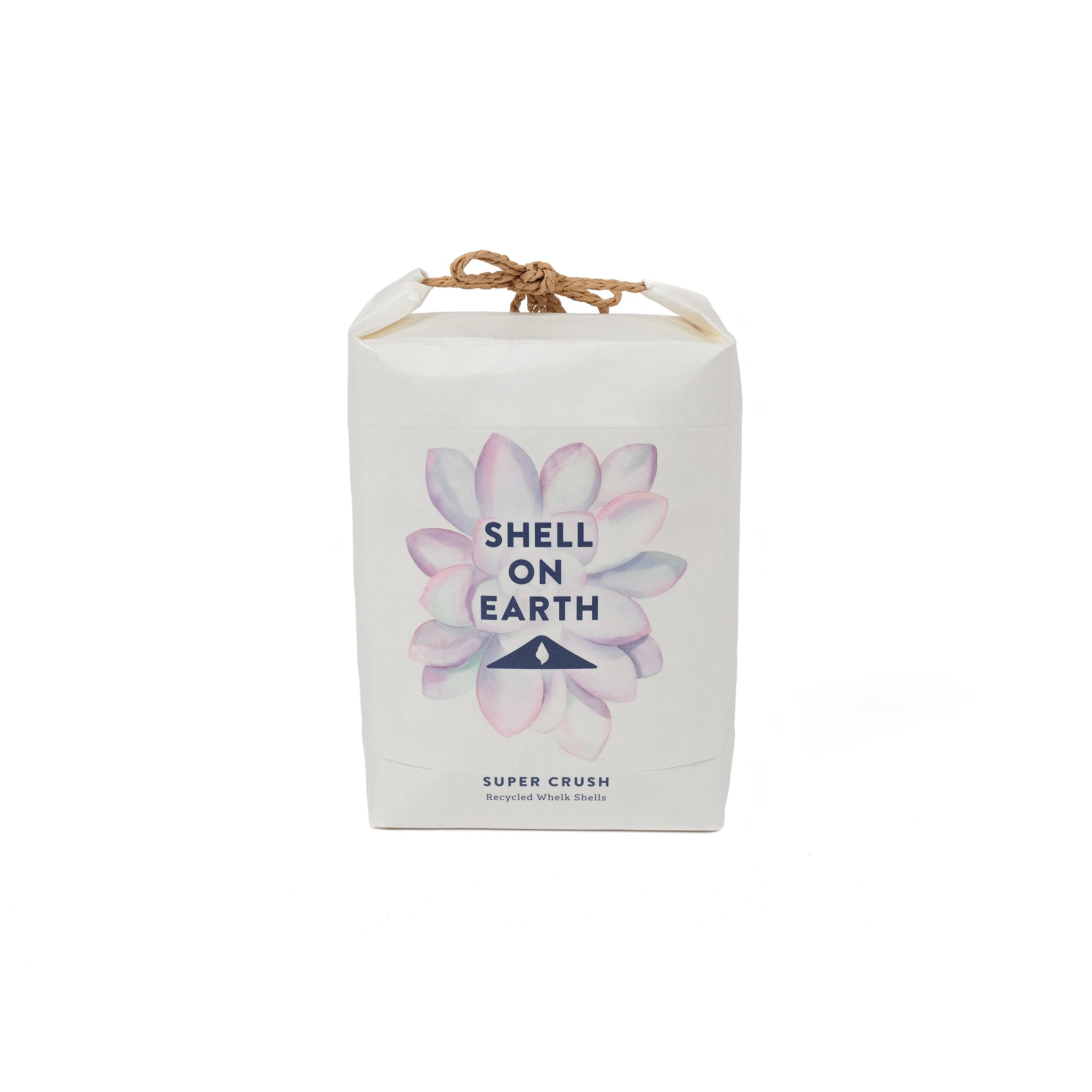 One kilogram mini bag of super crushed shells from Shell on Earth. Used for top dressing plants both indoors and outdoors.