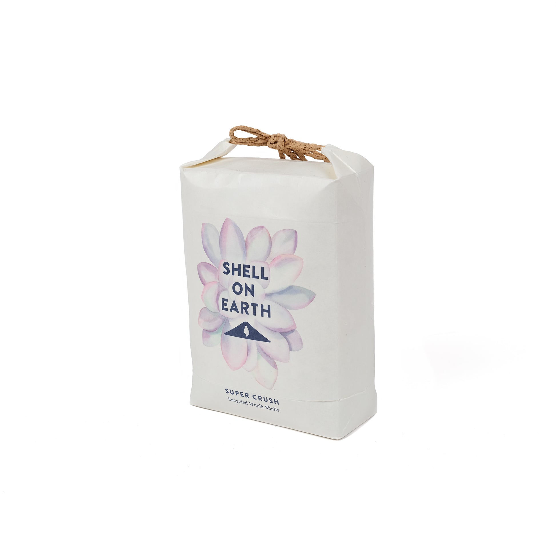 One kilogram mini bag of super crushed shells from Shell on Earth. Used for top dressing plants both indoors and outdoors.