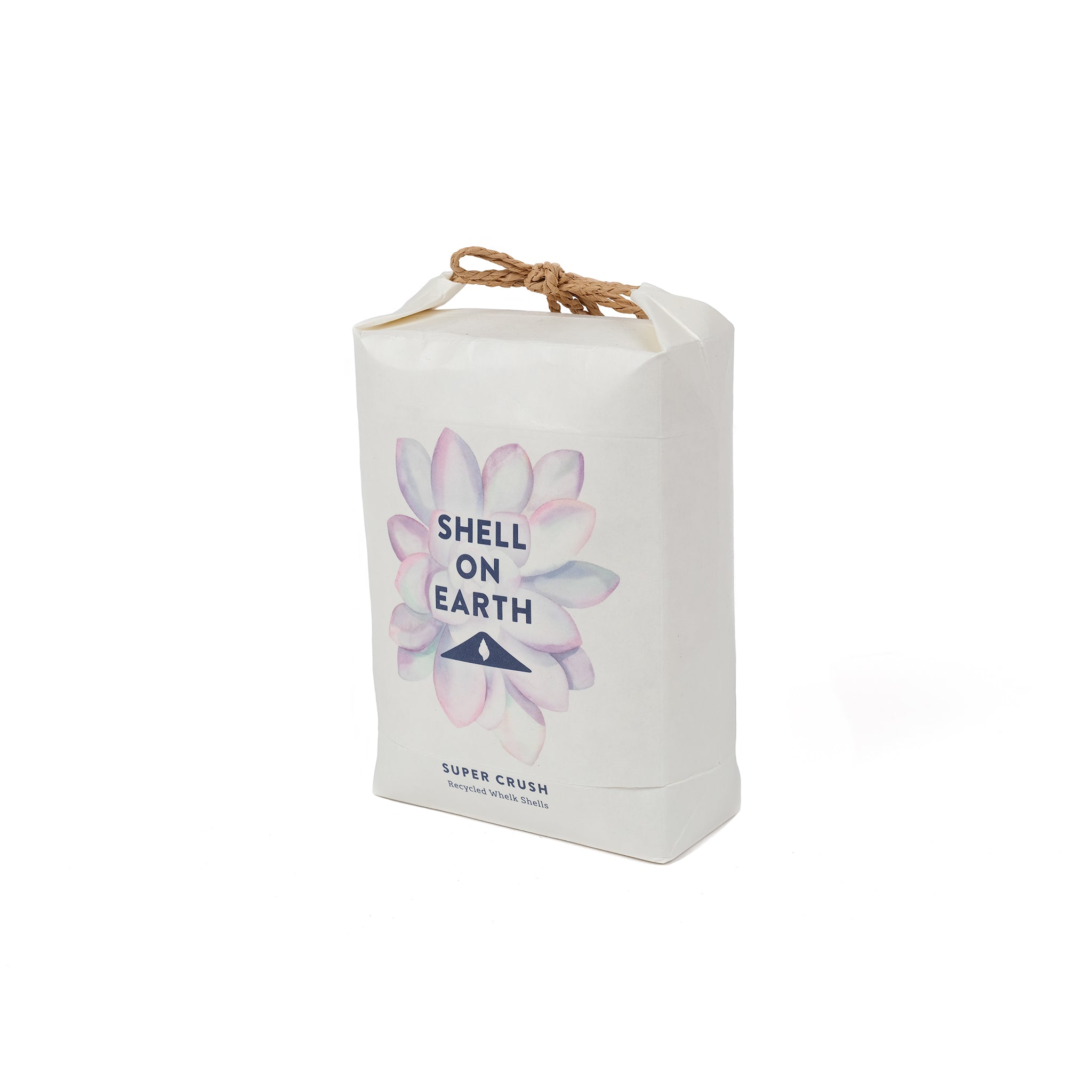 One kilogram mini bag of super crushed shells from Shell on Earth. Used for top dressing plants both indoors and outdoors.