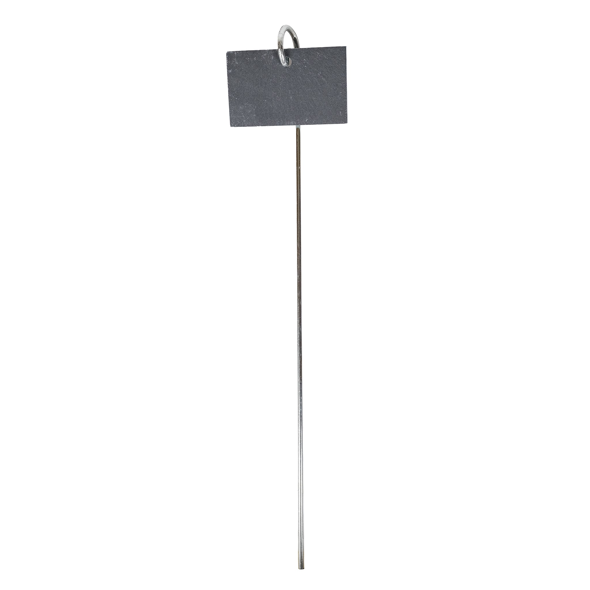 Slate plant label on a metal stick.