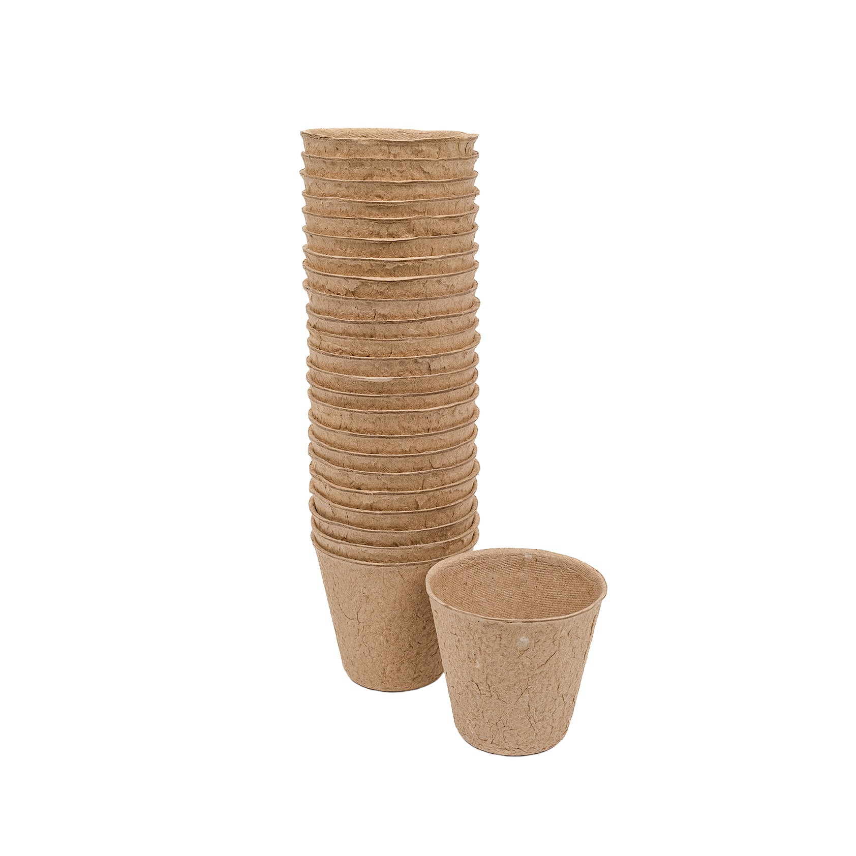 Pack of twenty four, small, paper pulp grow pots.