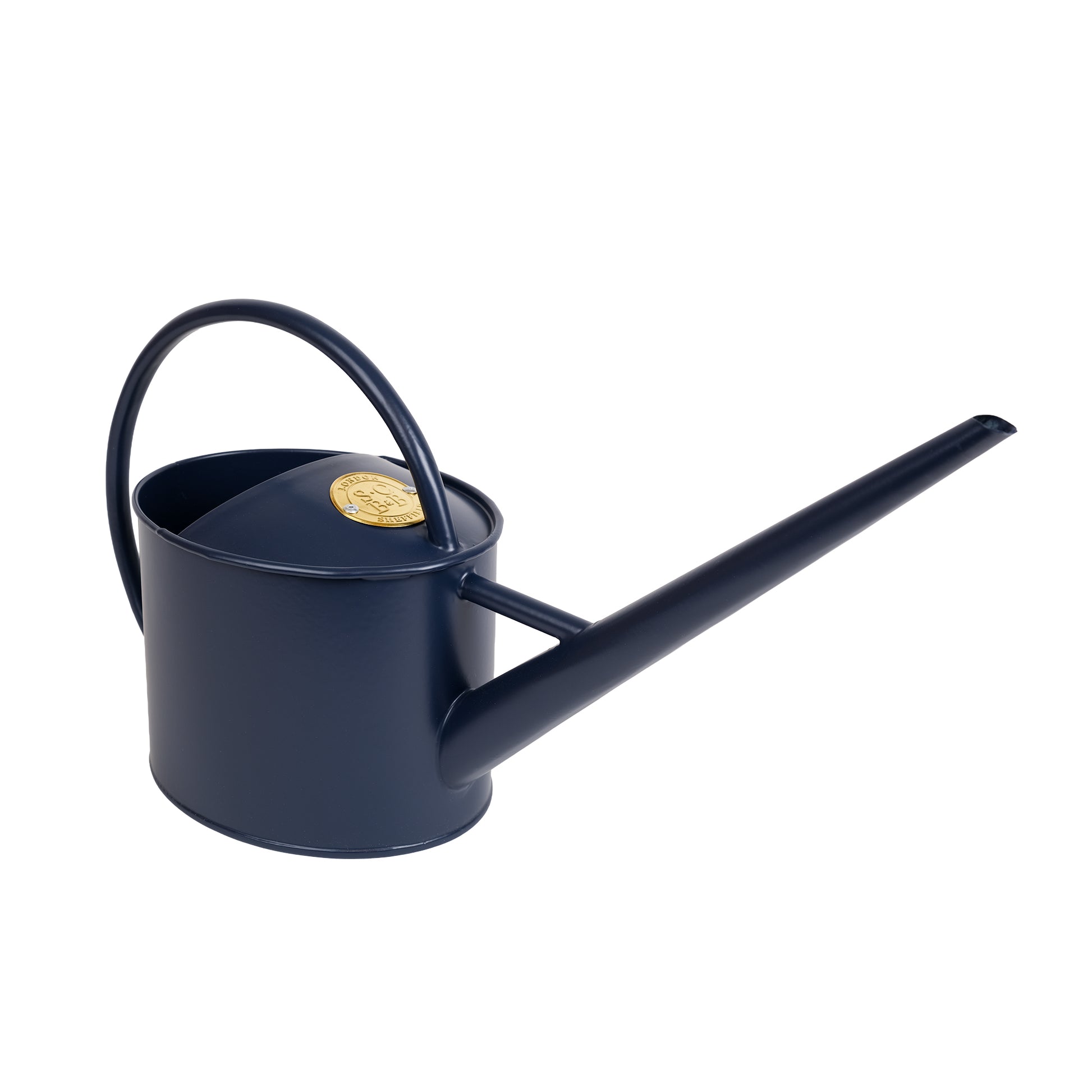 1.7 litre steel watering can in a navy, matt finish.