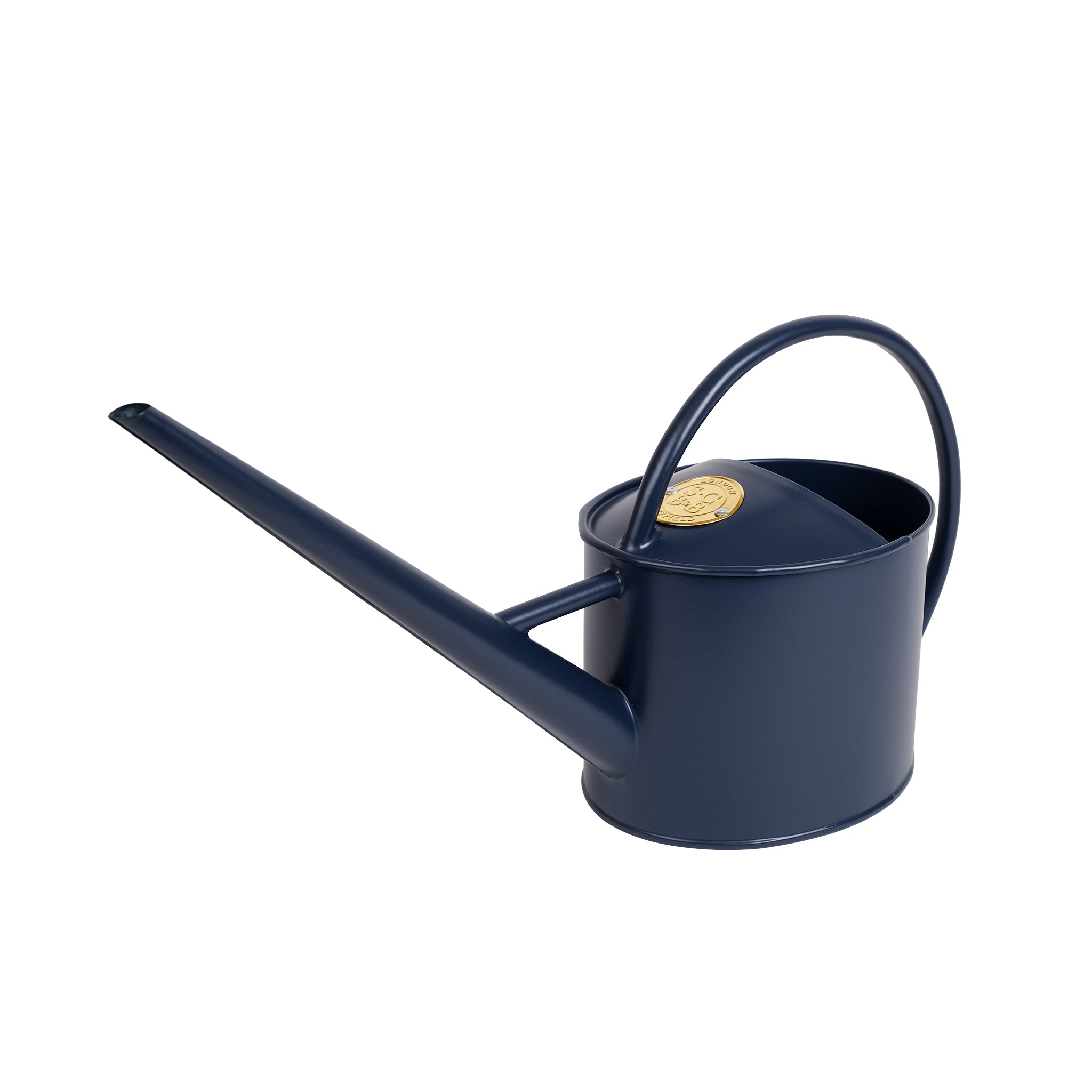 1.7 litre steel watering can in a navy, matt finish.