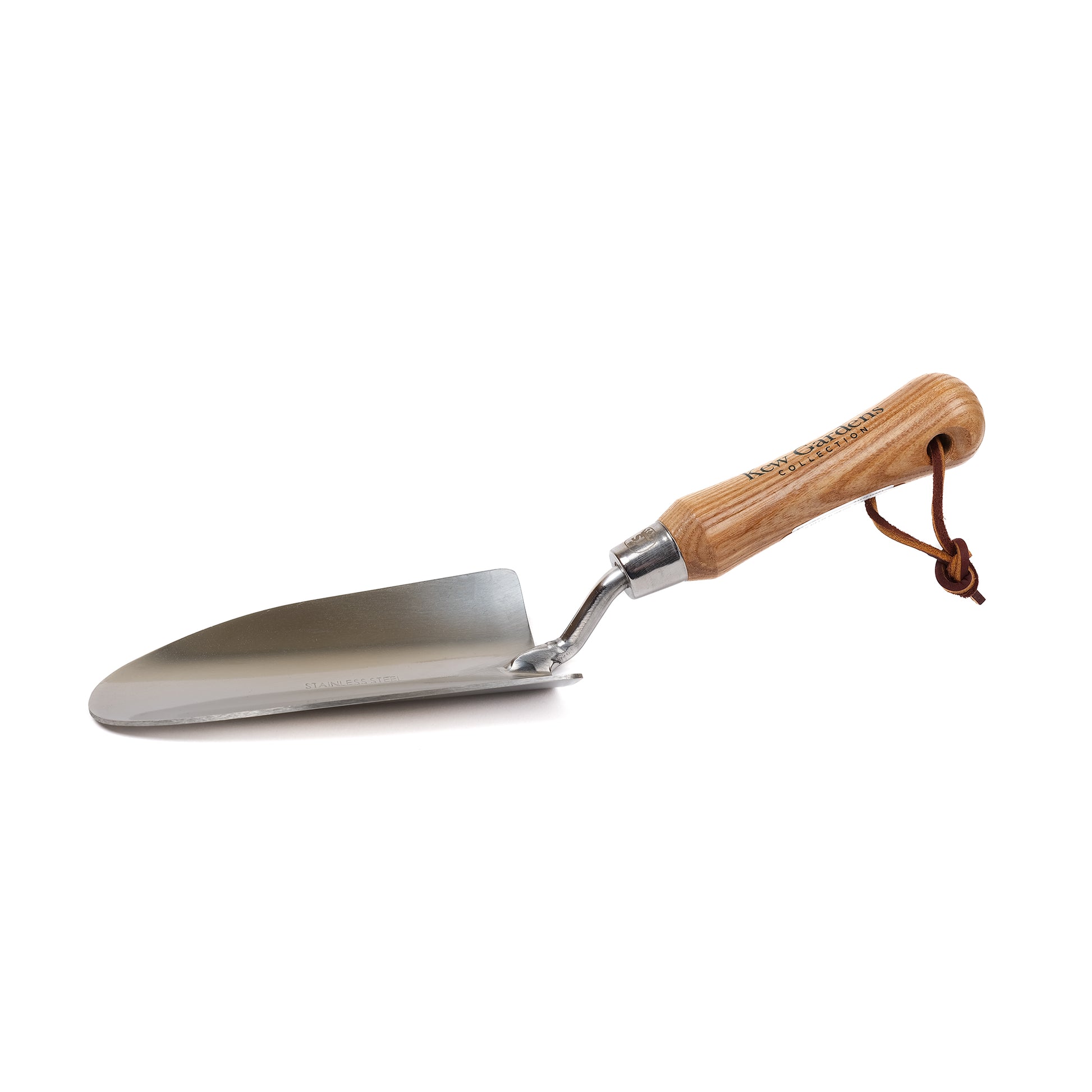 Kew Gardens garden trowel by Spear and Jackson made of stainless steel and FSC certified wood.