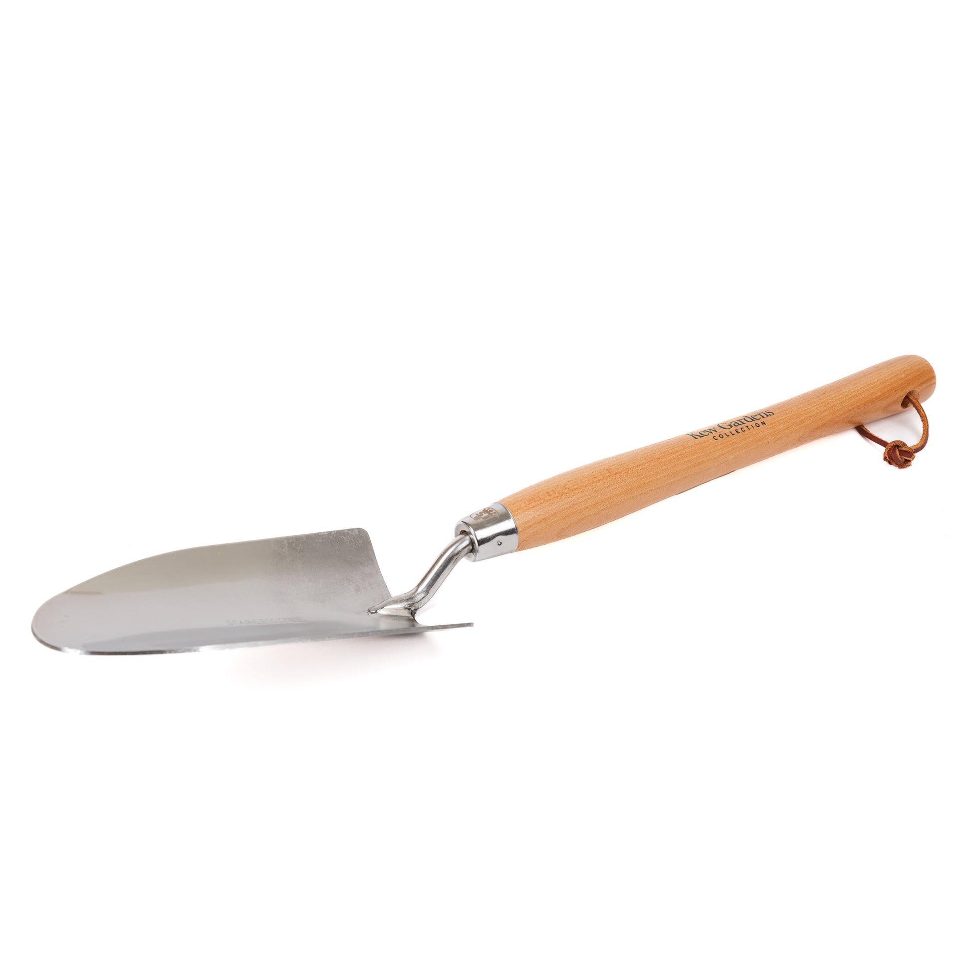 Kew Gardens midi garden trowel by Spear and Jackson made of stainless steel and FSC certified wood.
