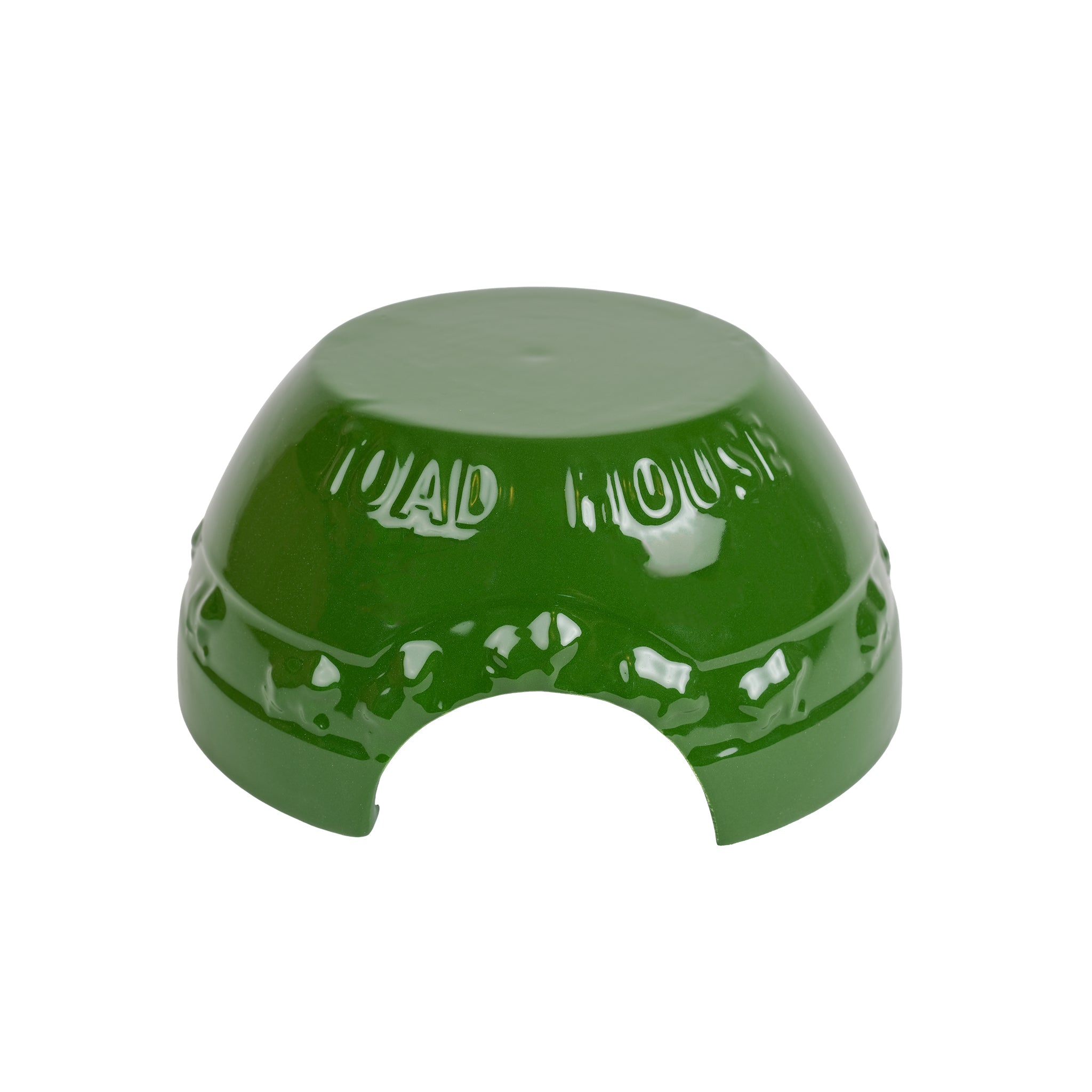 Glossy, green toad house.