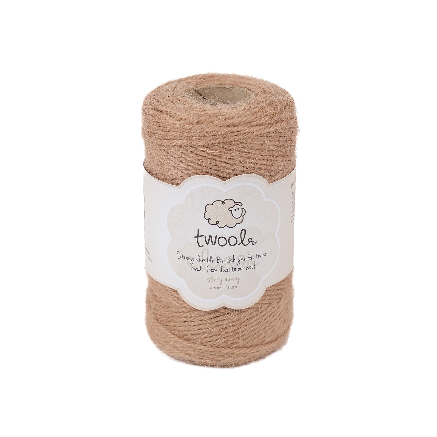 Spool of one hundred metre wool twine by Twool in a natural colour.