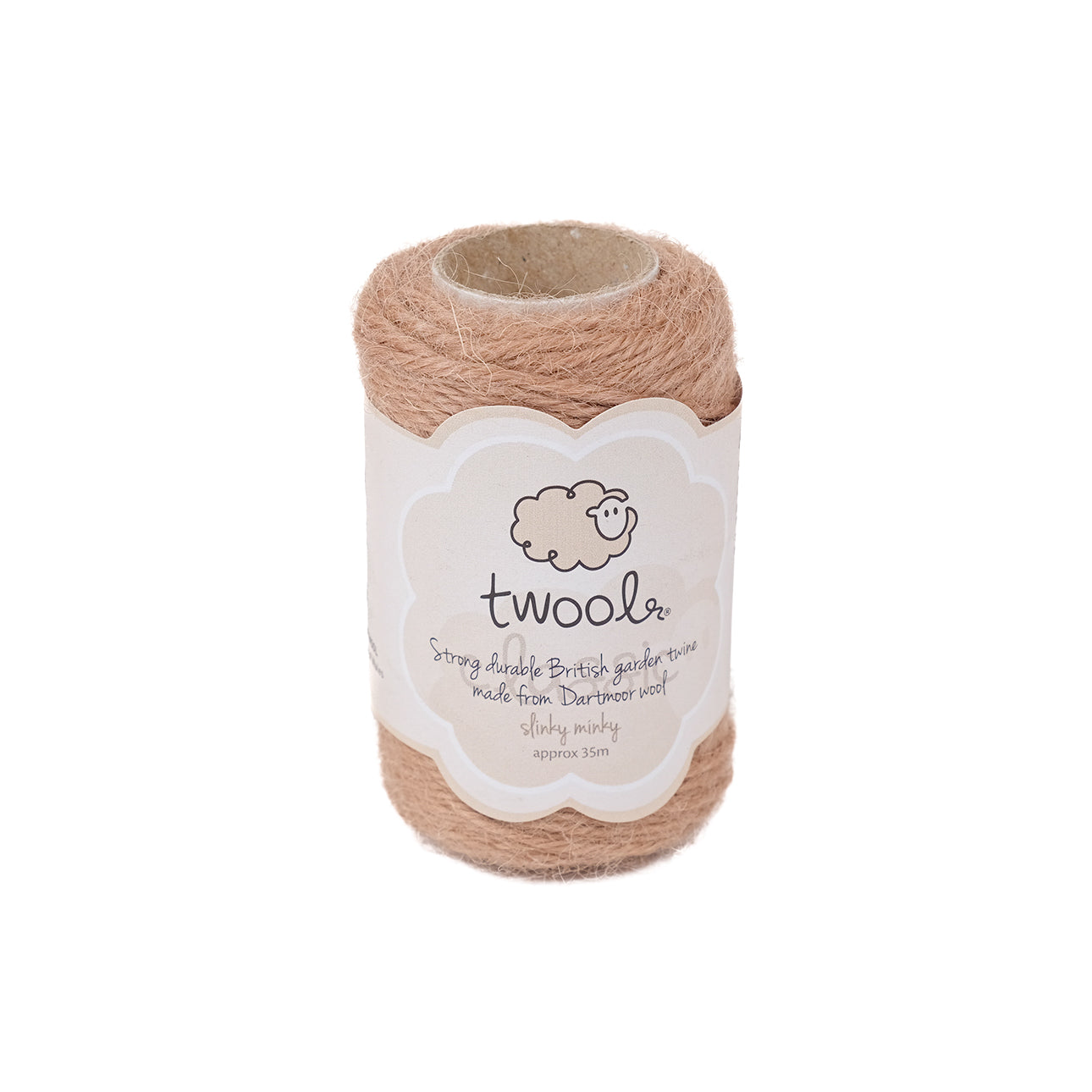 Spool of thirty five metre wool twine by Twool in a natural colour.