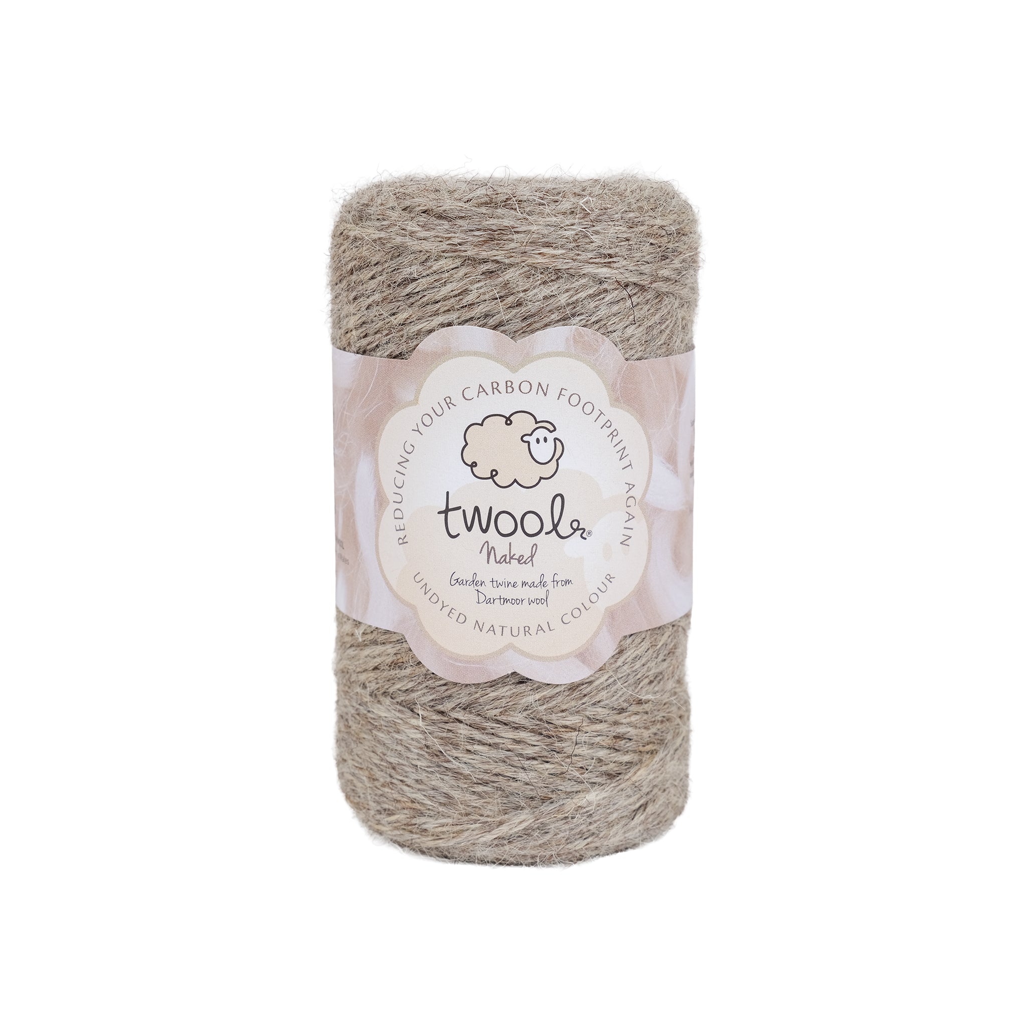 Spool of one hundred metre wool twine in grey.