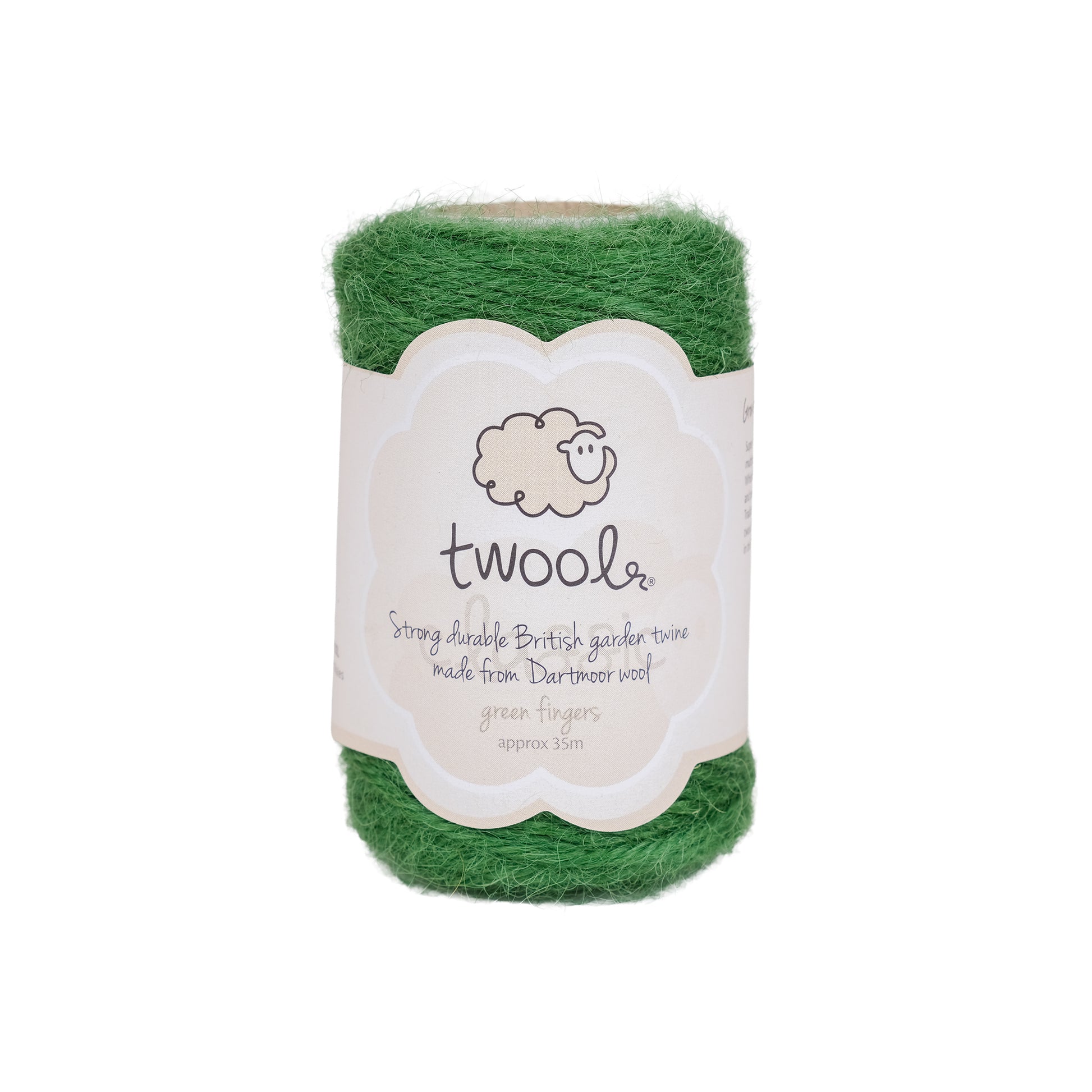 Spool of thirty five metre wool twine in green.
