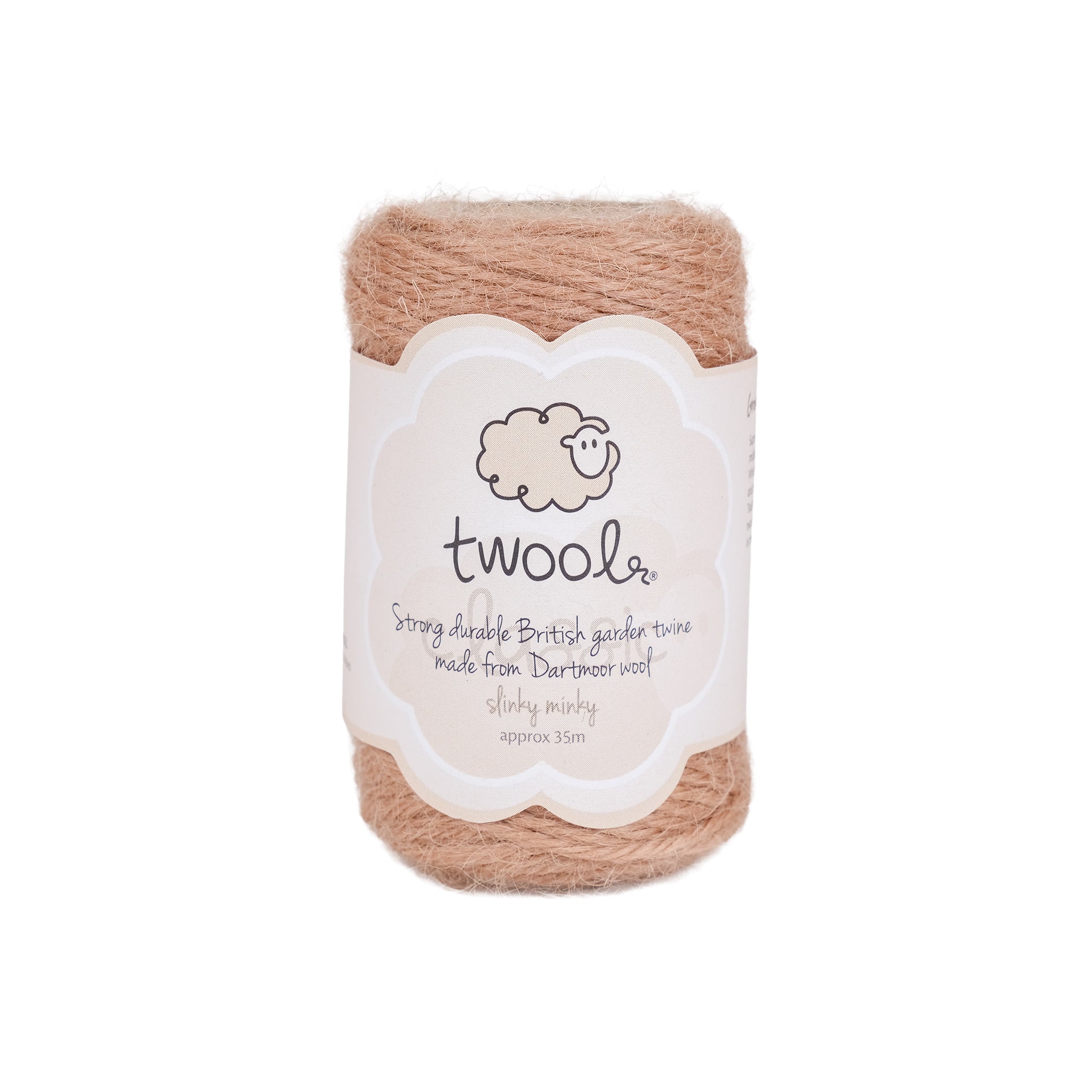 Spool of thirty five metre wool twine in a natural colour.