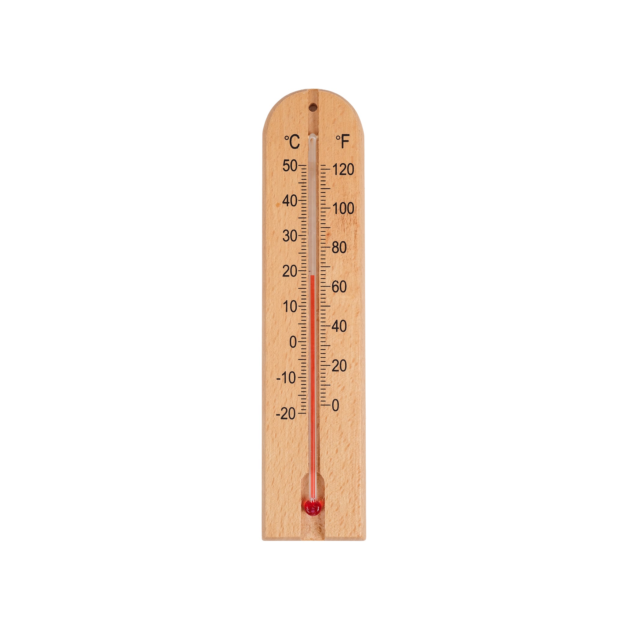 Wooden wall thermometer