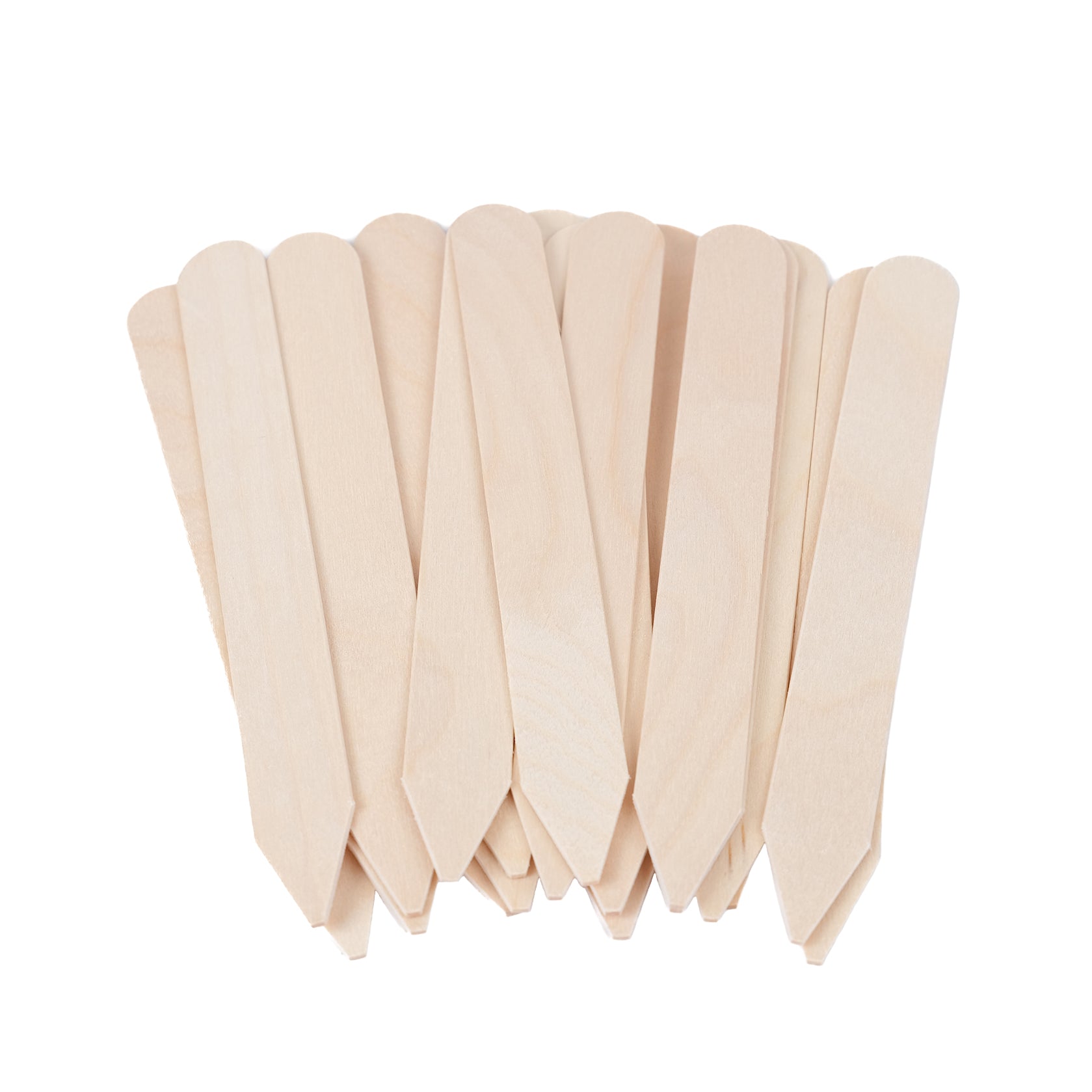 Twenty wooden plant labels.