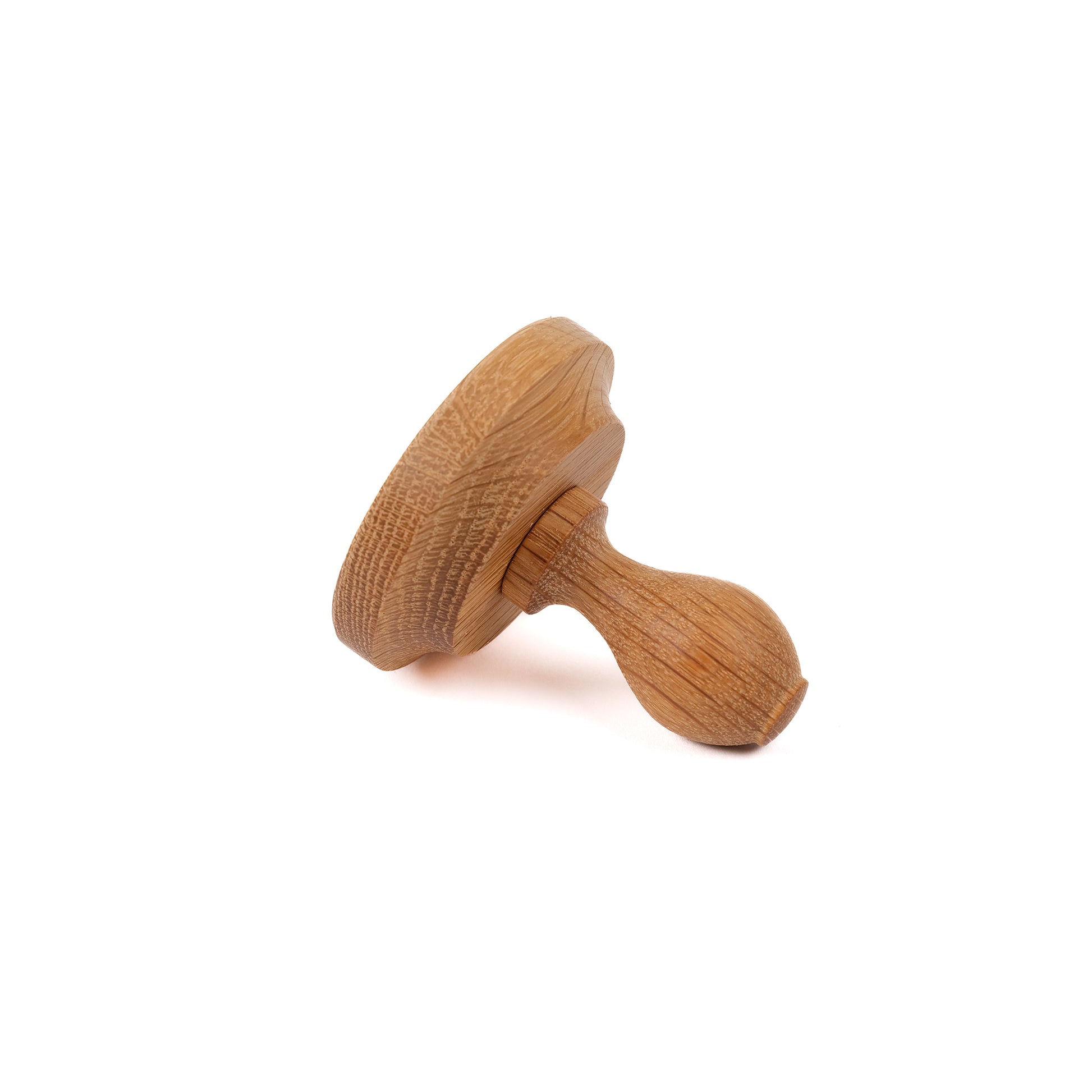 Round tamper made from sustainably sourced oak. Useful for pressing down compost in round plant pots before seed sowing.
