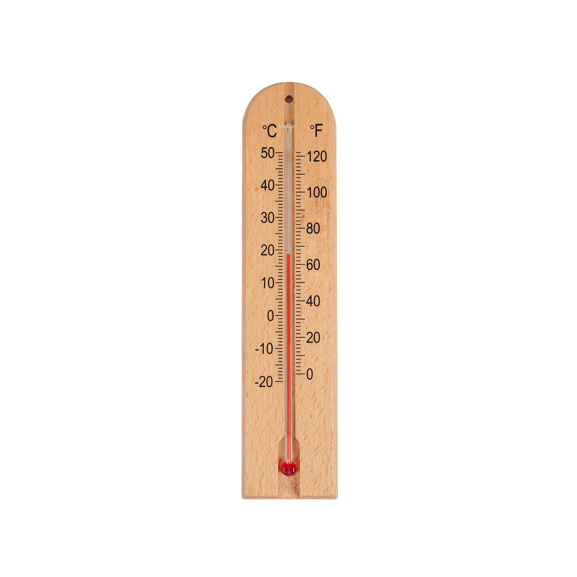 Wooden wall thermometer