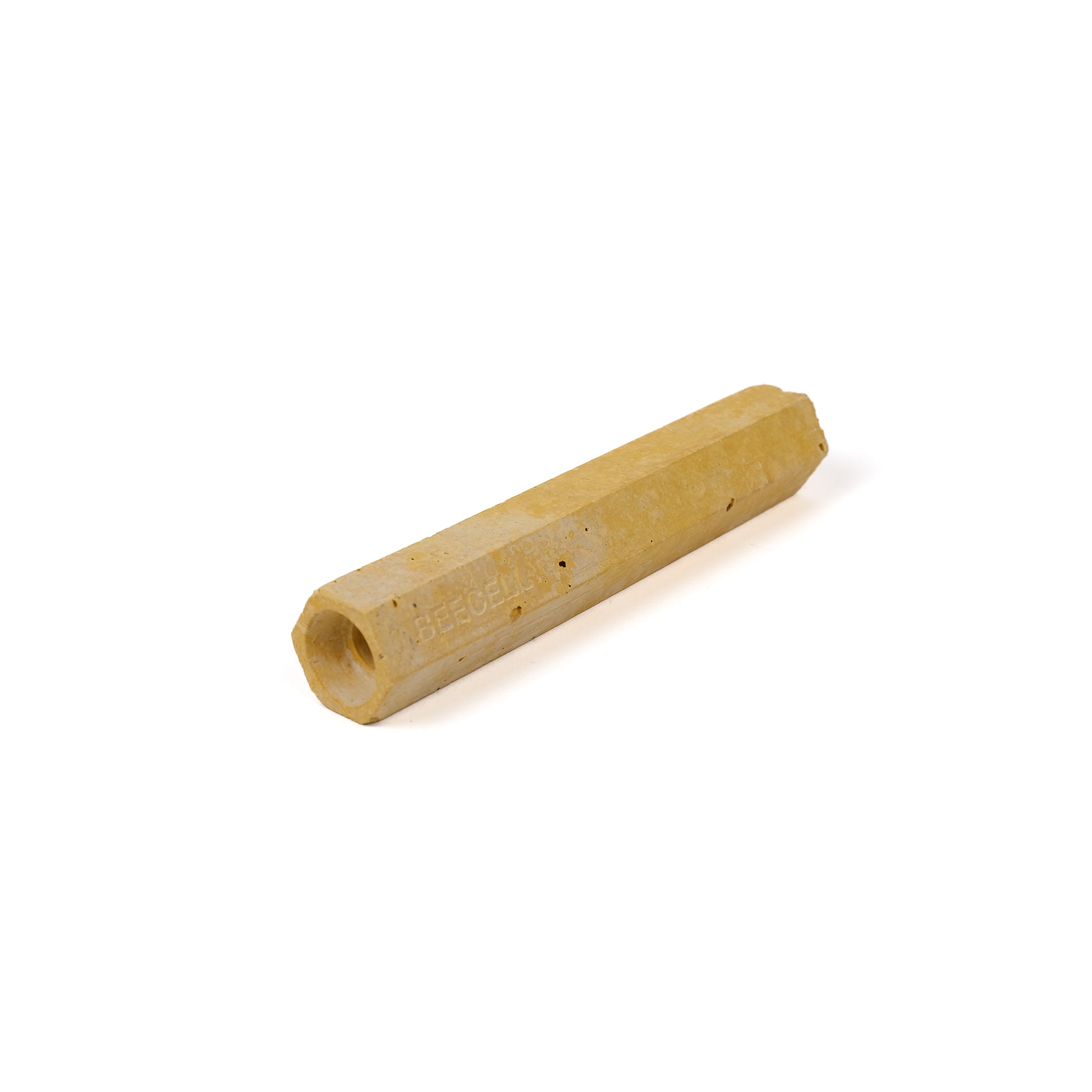 Small, yellow, single cell, hexagonal bee cell for solitary bees.